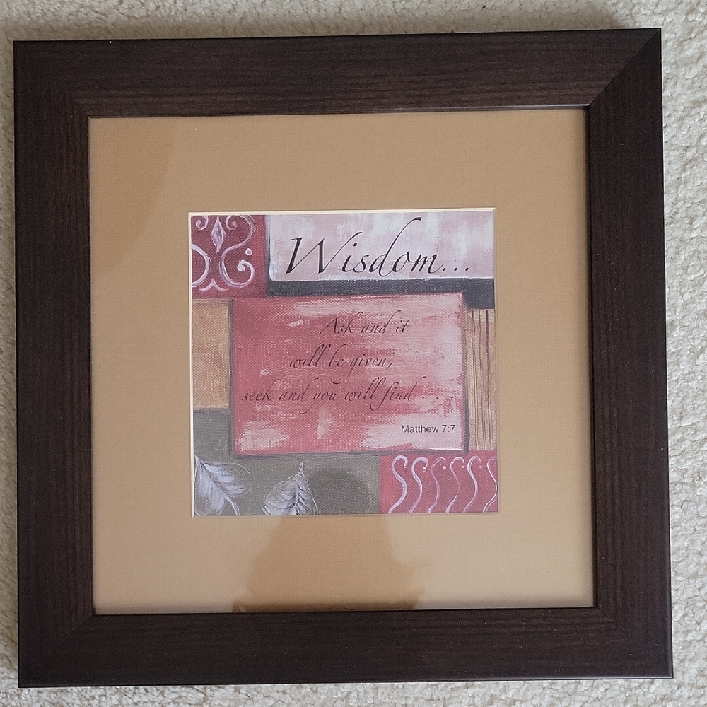 Framed Wall Art Wisdom Bible Verse